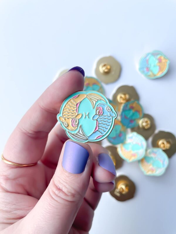 Pisces Pin by Astraluna Arts.